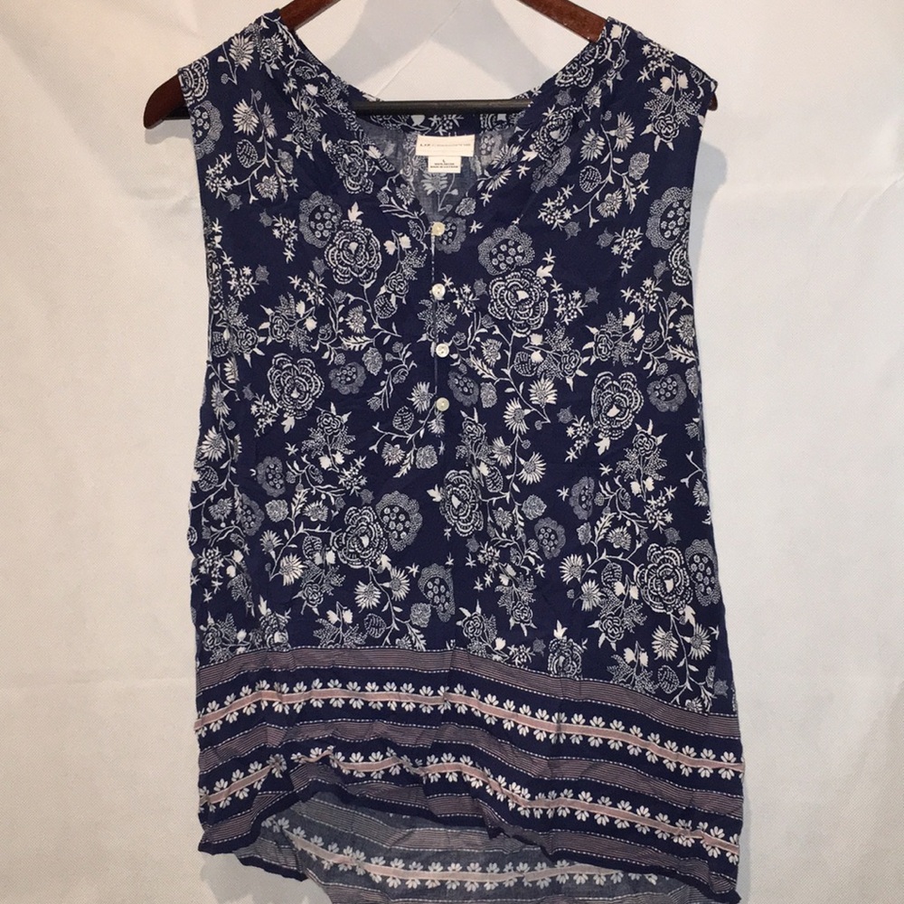 Liz Claiborne Sleeveless Lightweight Summer Blouse Floral Print | L